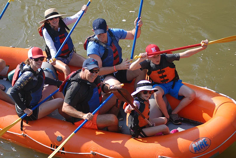 Family rafting above