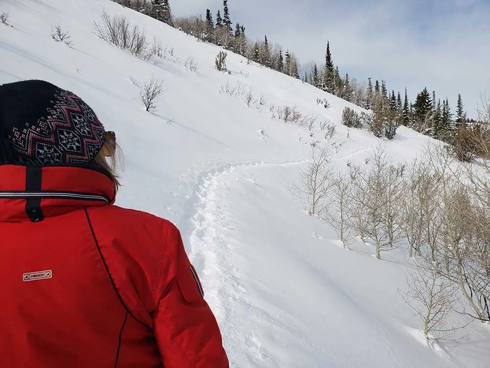 Woman on Park City Snowshoe Trail